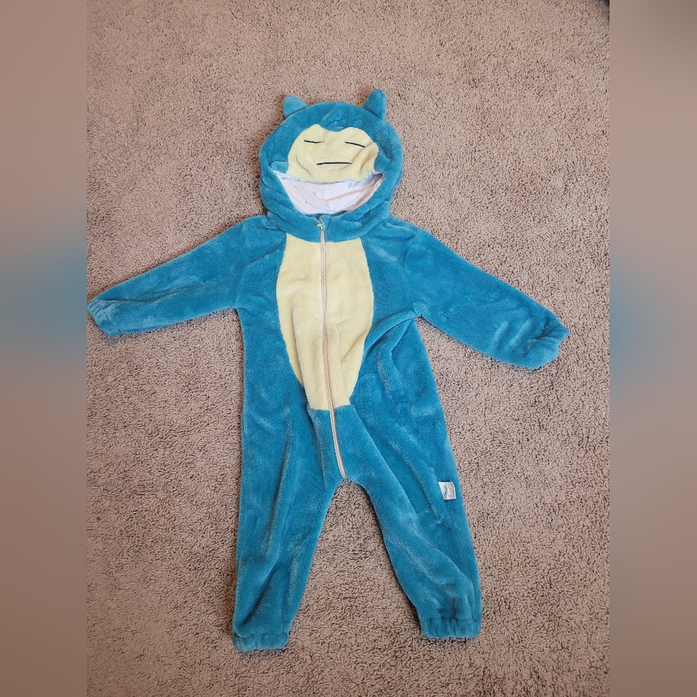 Kids Blue & Cream Plush Character Onesie Costume - Cozy Hooded Suit